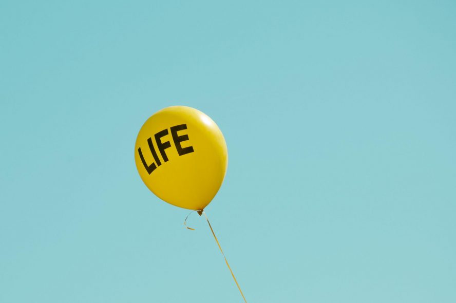 life written on a balloon
