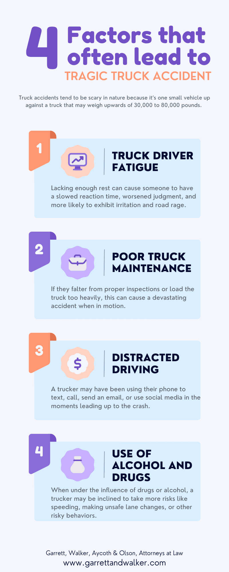 Factors that often lead to a tragic truck accident Infographic