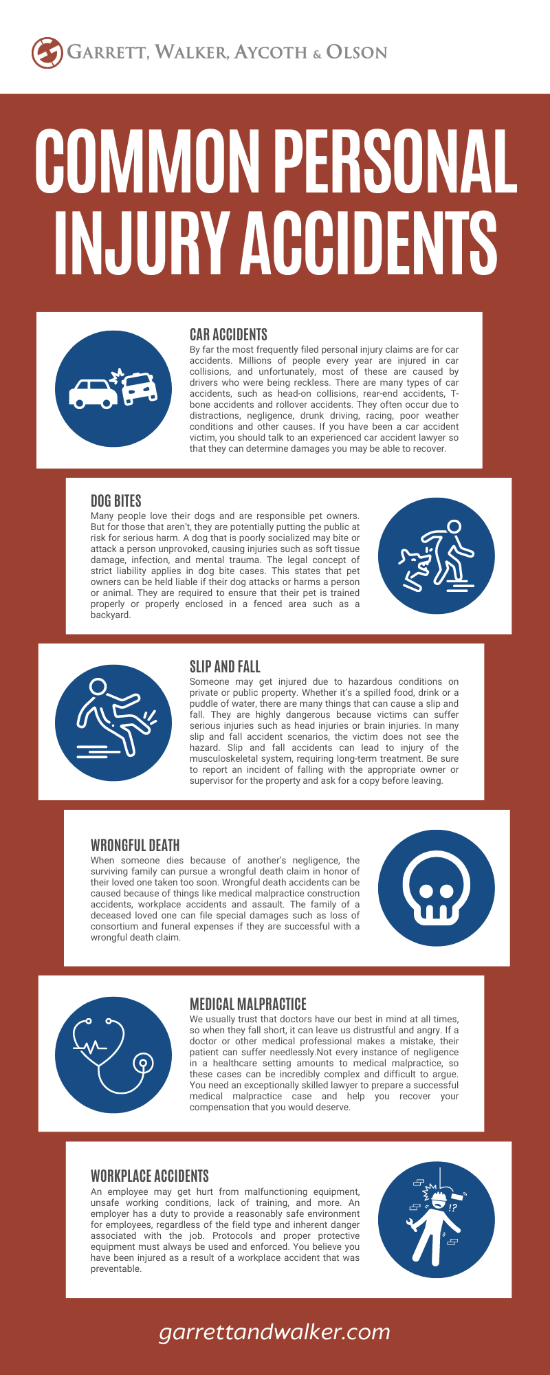 COMMON PERSONAL INJURY ACCIDENTS