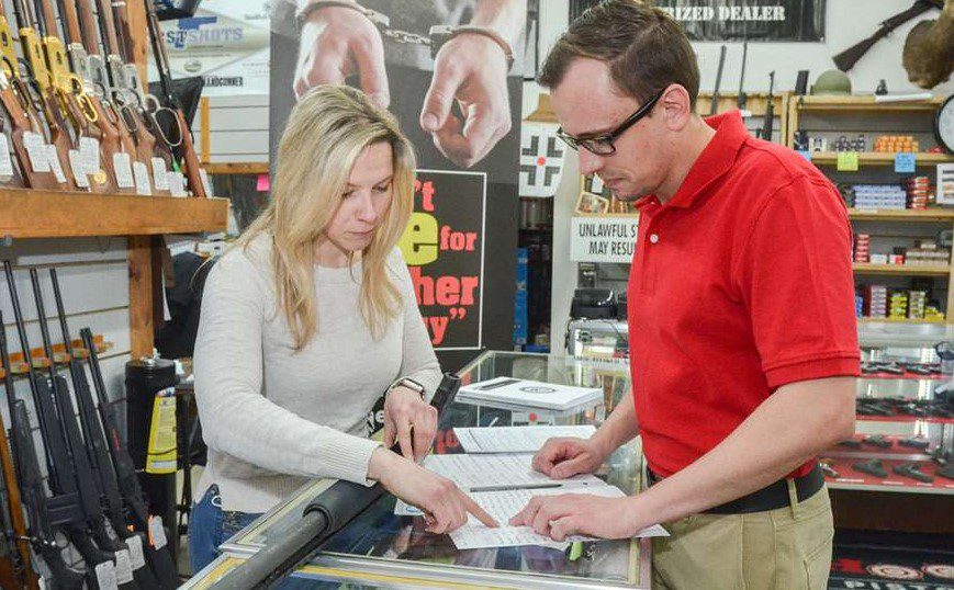 Man obtaining a firearm permit in North Carolina