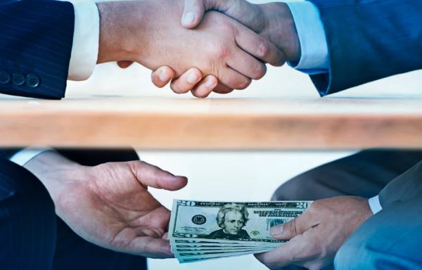 Bribery is an example of white collar crime.