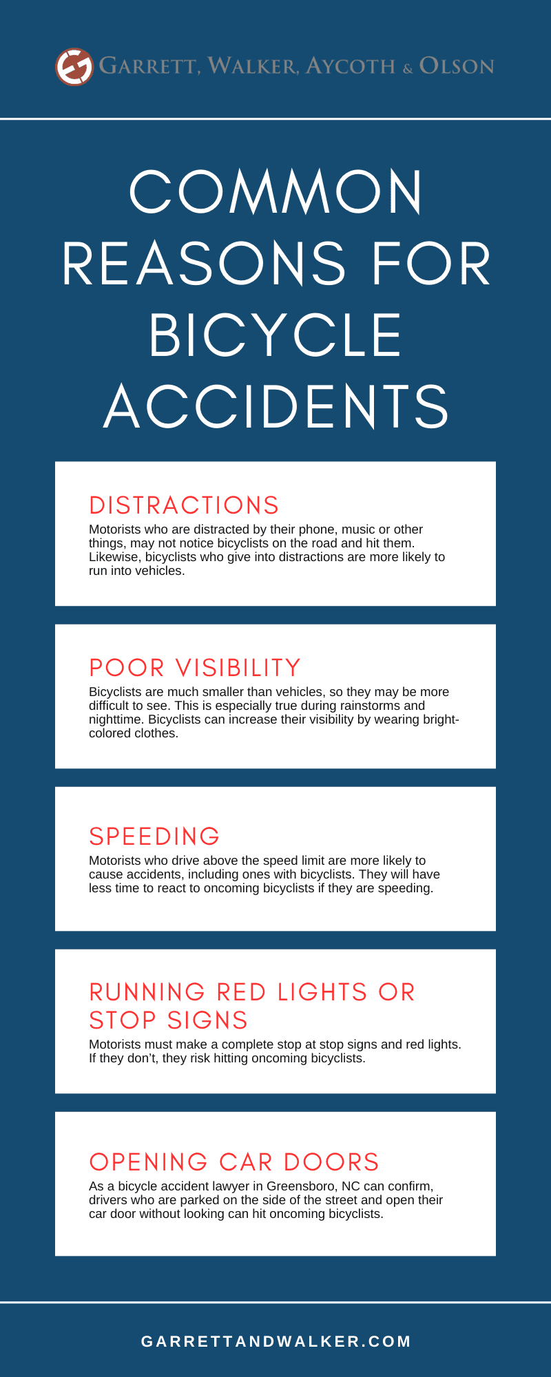 Common Reasons For Bicycle Accidents Infographic