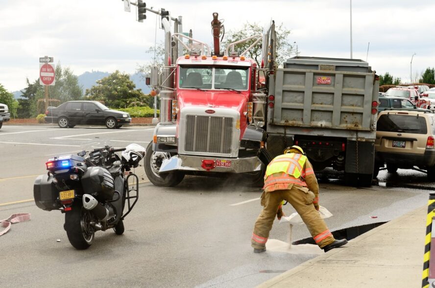 Greensboro truck accident lawyer meeting a client after a semi truck crash