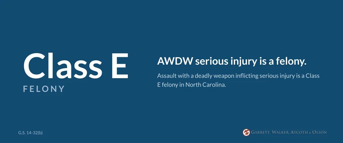 Class E felony: AWDW serious injury under G.S. 14-32(b)