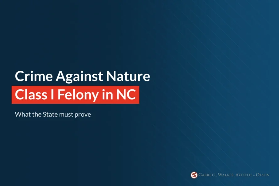Crimes Against Nature in NC